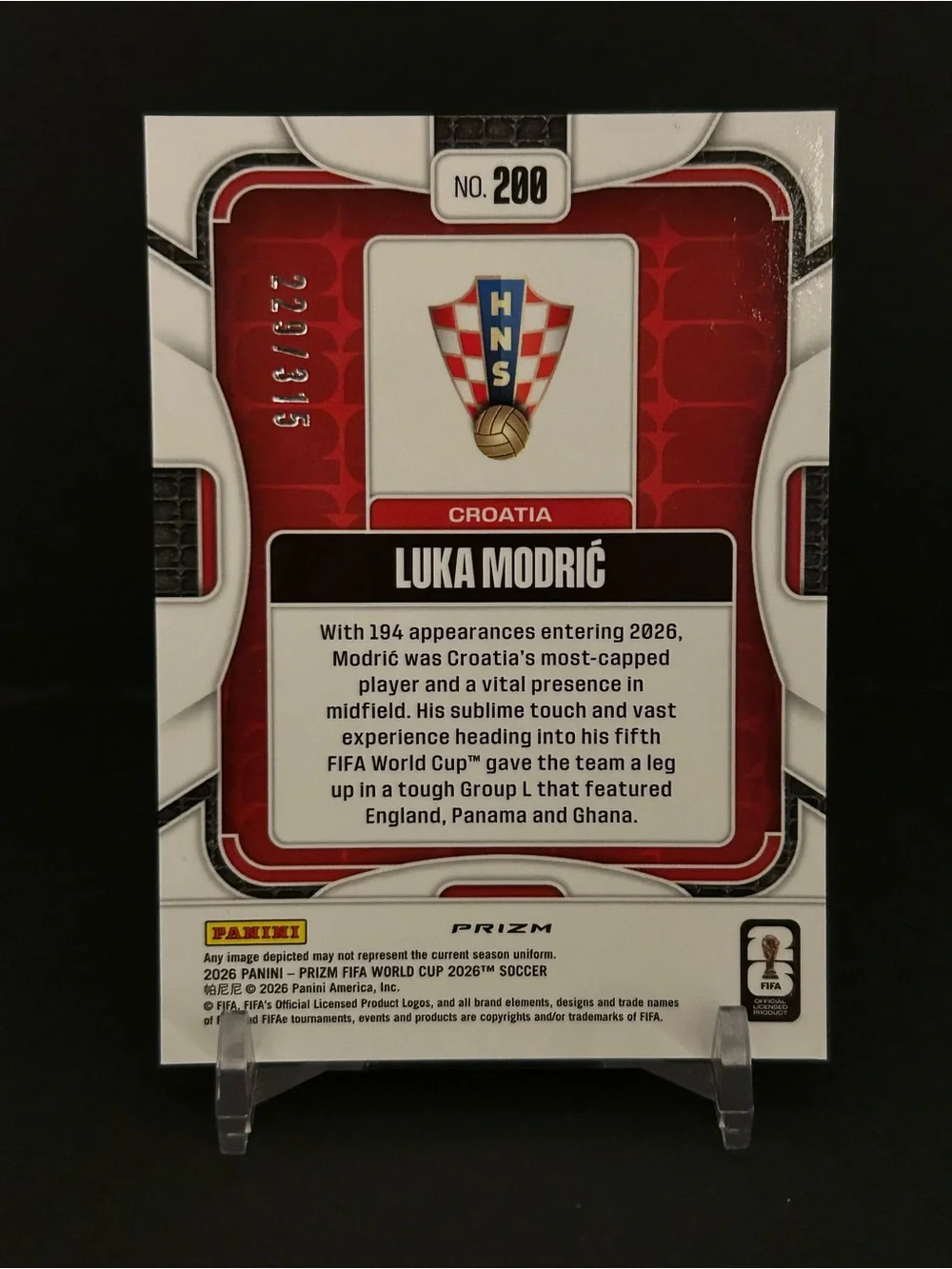 Panini Prizm Trading Card - Orange and Blue